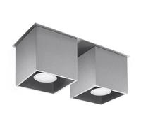 INDUSTRIAL Ceiling lamp QUAD 2 ALUMINIUM GREY GU10 LED SOLLUX LIGHTING Bedroom