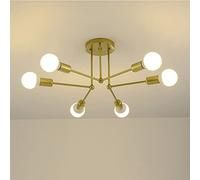 Industrial Ceiling Lamp Sputnik Chaner Ceiling Lighting Indoor, 6-Lights Semi Flush Mount Pendant Lights E27 Chaners for Living Room Kitchen Bedroom Dining Room (d)