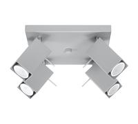 Industrial Ceiling Light Modern 4 Way GU10 Steel Spotlight Bar Fixture Grey