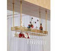 Industrial Ceiling Mount Floating Shelf - Rustic Wall Storage Rack, Heavy-Duty Metal Brackets for Garage & Home, Stylish Hanging Shelves for Modern Decor (Gold 80 x 25 x 64cm)