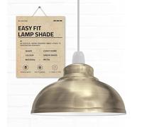 Industrial Ceiling Pendant Light Shade Green Brass - Retro Vintage Dome Metal Lampshade for Ceiling Pendant Light Fixtures, Easy Fit Light Shade for Kitchen Island, Bedroom Living Room, Dining Room
