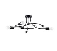 Industrial Chandelier LEVAR 6 6-Light Steel Black E27 LED SOLLUX LIGHTING