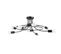 Industrial Chandelier LEVAR 8 8-Light Steel Black E27 LED SOLLUX LIGHTING