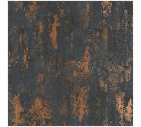 Industrial Charcoal and Copper Effect Wallpaper - Distressed Metal Look Textured Abstract Design - Dark Urban Loft Style Feature Wall Décor for Living Room, Bedroom or Office