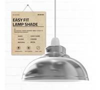DC Voltage Industrial Ceiling Pendant Light Shades Retro Style Curvy Dome Shaped lamp Shades Metal Easy fit Ceiling Pendant Light Shades for Light fixtures (Chrome)