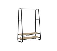 Industrial Clothes Rack with 2 Shelves, Turquoise Brown and Matte Black / 100W cm