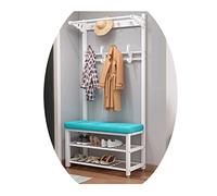 Industrial Coat Rack with Shoe Bench, 4-in-1 Hall Tree Storage Shelf, Metal Frame Entryway Stand with Hooks for Easy Assembly