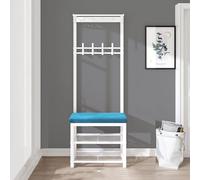 Industrial Coat Rack with Shoe StorageFreestanding Hall Tree with Bench Hooks & Shelf for Entryway Hallway Organization Stylish Entry Unit for Shoes & Coats