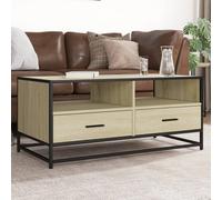 (sonoma oak) vidaXL Coffee Table Hall End Table Side Table Black Engineered Wood and Metal