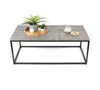 Industrial Coffee Table Rectangular Metal Frame Grey Modern Living Room
