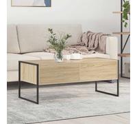 Industrial Coffee Table Sonoma Oak 100x46x40cm Engineered Wood Steel Legs Rustic