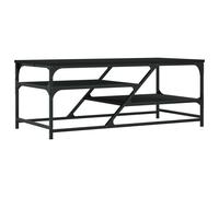 Industrial Coffee Table Vintage Furniture Rustic Metal Frame with Open Storage