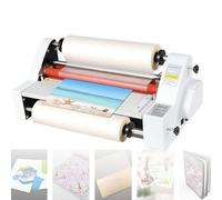 Industrial Commercial Laminator Machine with Digital Display - Cold & Hot Roller for Paper, Card, Wood Veneer, PVC Foil - Safety Protection Features