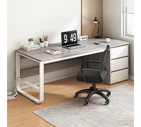 Industrial Computer Desk with 3 Drawers, Modern Workstation & Study Writing Table, Home Office Executive Desk with Cable Management (39"x20"x29", Grey)