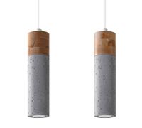 Sollux Lighting Zane Concrete Grey 2 Light Classic Pendant Ceiling Light