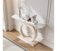 Industrial Console Table with Geometric Metal Legs, Perfect as a Coffee Side Table or Accent Piece