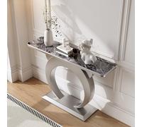 Industrial Console Table with Geometric Metal Legs, Perfect as a Coffee Side Table or Accent Piece