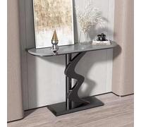 Industrial Console Table with Irregular Metal Base, Modern Narrow Long Entryway Table for Behind Sofa, Living Room, Hallway, Foyer