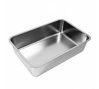 Industrial Container Stainless Steel Litter Pan High Sided Litter Containment Open Top Suitable for Large Cat Homes Pet Toilet, Large 60x40x15cm, style to 3