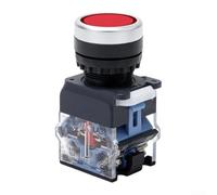 Industrial Control Push Button Switch 22mm Industrial Control(red) | Self-resetting action, 22mm hole size, 10 current, minimal pressure needed, efficient control