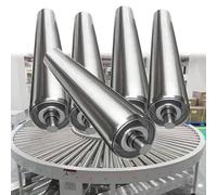 Industrial Conveyor Roller Replacement - 5 Stainless Steel Rollers (50mm/2" Dia, 250mm/9.8" L) - Transporter Rollers for Enhanced Load Handling