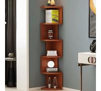 Industrial Corner Bookshelf, 160cm Tall, 3-5 Tier Open Display Rack, High Storage Shelf for Home Office, Living Room & Bedroom, Warm White Finish, 4th Floor Design