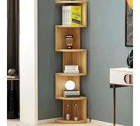 Industrial Corner Shelf with 3-5 Levels, 160cm Tall, Open Display Rack, High Storage Unit for Home Office, Living Room, Bedroom - Warm White, 4-Tier Bookshelf
