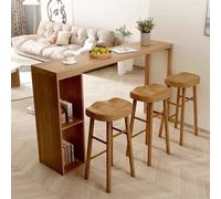 Industrial Counter Height Kitchen Dining Table Solid Wood Bar Height Pub Table Long Narrow Dining Table Kitchen Table Rectangular Bar Table Solid wood base Balcony Railing Table Table Only