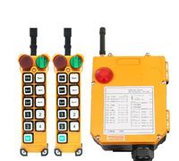 Industrial Crane Remote Control, F24 10 Function Wireless Crane Remote Controller With Emergency Stop, 12V-380V AC/DC IP65(F24-10S -E,VHF 310-331Mhz-DC 24V)