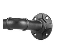 Industrial Curtain Pole Adjustable 88-266cm, Black Curtain Poles for Eyelet Curtains, Metal Extendable Blackout Curtain Rod. (88-266CM)
