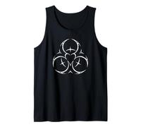 Industrial Cyber Goth Toxic Hazard Heart Symbol Tank Top
