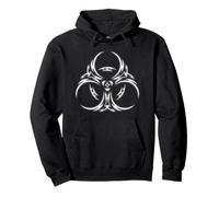 Industrial Cyber Goth Toxic Hazard Symbol Pullover Hoodie