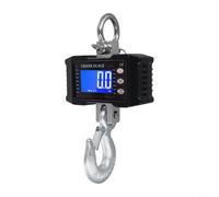 Industrial Digital Hanging Scale 1000kg Crane Scale with Backlit LCD Display Aluminum Alloy Shell and Reinforced Fine Steel Hook Assembly (black)