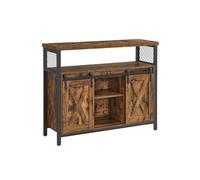 Industrial Dining Sideboard, Rustic Brown + Black