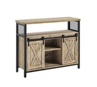 Industrial Dining Sideboard, Turquoise Brown and Ink Black