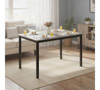 Industrial Dining Table for 4 People - 70 x 110 cm Heather Greige & Ink Black