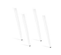 Industrial Dining Table Legs - 4 PCS Tapered Furniture Legs for Coffee Tables Benches Chairs Dressers - Adjustable Protector Feet 65cm White Finish