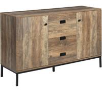 Industrial Distressed Wood Sideboard 3 Drawers 2 Cupboards Cabinet TV Console UK