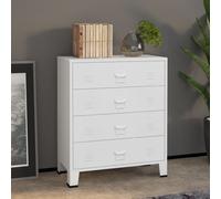 Industrial Drawer Cabinet White 78x40x93 cm Metal Berkfield Home White One Size