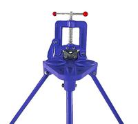 Industrial Drilling Machine Vise， Heavy Duty Pipe Table Vice with Tripod Stand for Fixing Cutting Pipes, Forged Yoke Vise Cast Iron Fits 0.6-4Inch