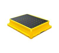 Industrial Drum ContainmentLeakProof Tray Stackable Oil Barrel Container Garage Drainage Solution 2Pack Yellow HeavyDuty Design Perfect for Spill Management