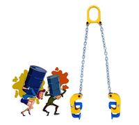 Industrial Drum Lifter Clamp for Crane Hoist, Heavy-Duty 2200lb Capacity, Wide Hook Design for Secure Lifting of Plastic & Metal Drums,2 Leg - 1t/2200lb-3 pcs