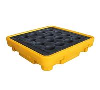 Industrial Drum Spill Containment Pallet with Leak-Proof Design, Flat Grating & Drain Outlet for Heavy-Duty Safety and Spill Control