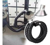 Industrial Dust Collection Arm - Adjustable Articulated Hose for Lab, Maintenance Bay & Assembly Line with Stainless Steel Hood & Valve, 8m/9.8ft, 160mm/6.3in