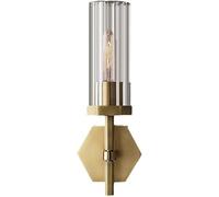 Industrial E14/E12 Base Wall Sconce Lighting Black Vanity Light Fixture Clear Glass Tube Lamp Hexagon Modern Farmhouse Lights for Bathroom Bedroom Living Room Hallway Rustic Decor 110V