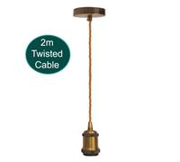 Industrial E27 Holder Pendant Light Ceiling Rose Led Hanging Retro Lamp Pendant Lights In French Gold Golden Hanging Lights