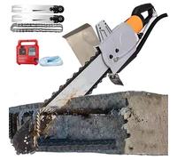 Industrial Electric Concrete Chain Saw with Water Dust Suppression, Double Diamond Chain, Brushless Motor for Brick, Stone, Rebar Cutting