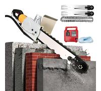 Industrial Electric Concrete Chainsaw, Double Chain Water Fed Dust Control, Brushless Motor High Power for Cutting Concrete, Brick, Stone, Rebar