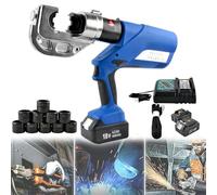 Industrial Electric Hydraulic Cable Lug Crimper,Lithium Battery Powered Crimping Tool with Dies,Rechargeable Hydraulic Crimper for Cu/Al Terminal,Household and Industrial Crimping Wire Cable(EZ-400)