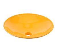 Industrial Emergency Eyewash Basin Dn32 Male Threaded Mount | ABS Coated Carbon Steel, round Drain Port, Twin Spray Compatible, Yellow Finish for Labs